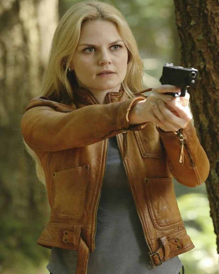 Classic leather jacket with a slim-fit design