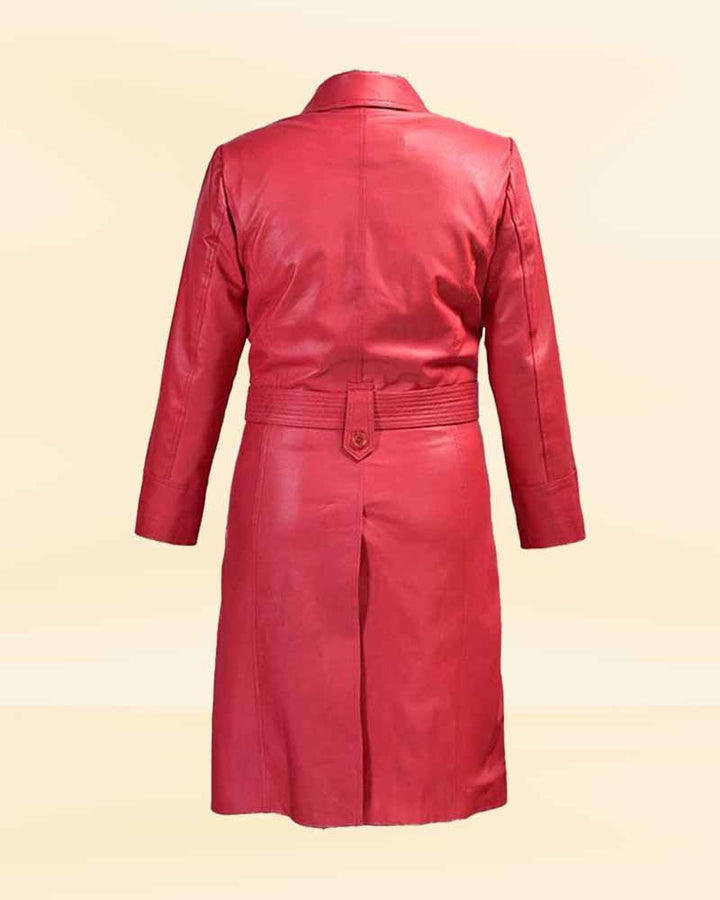 Raspberry Red Leather Maxi Coat - A Timeless Classic