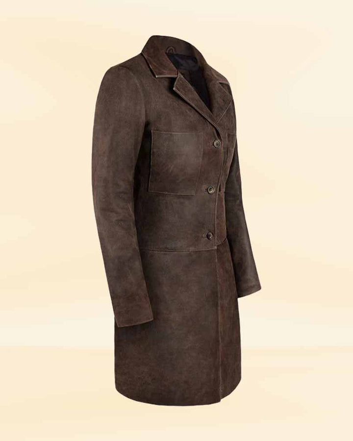 Elevate your wardrobe with our timeless vintage brown trench coat