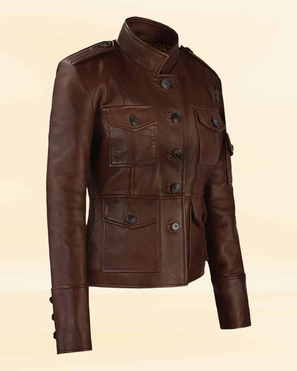 Spanish Brown Katherine Heigl Leather Jacket - A statement piece in USA