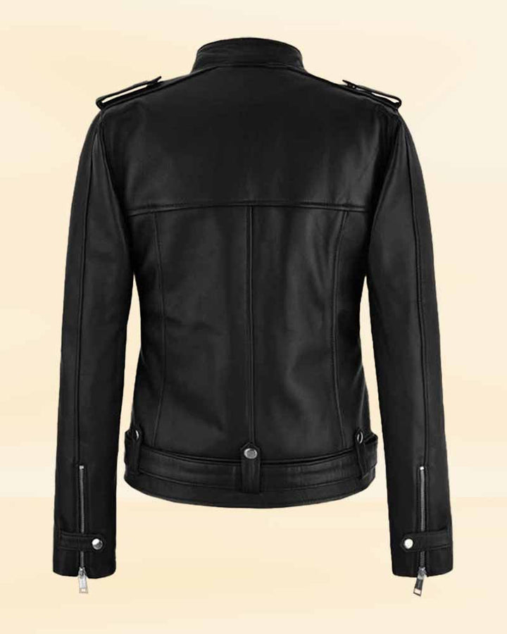 Women's leather jacket with a chic biker look for the ultimate style statement