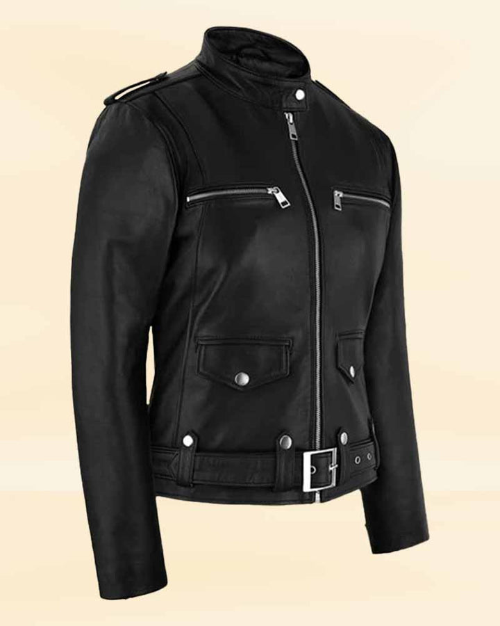 Chic rider leather black men jacket in USA