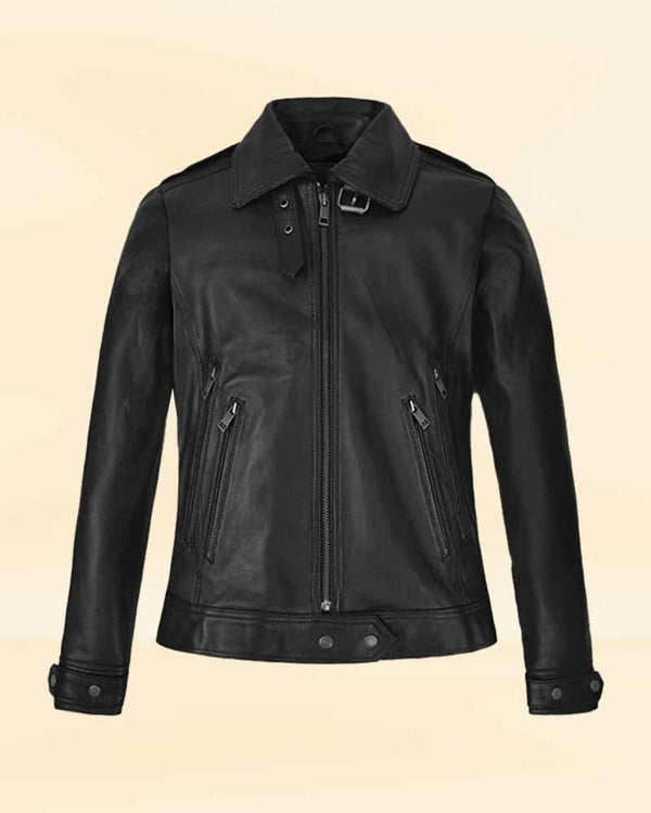 Midnight Blaze Leather Jacket USA style