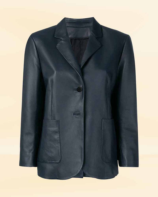 Stylish black leather trench coat for a chic look
