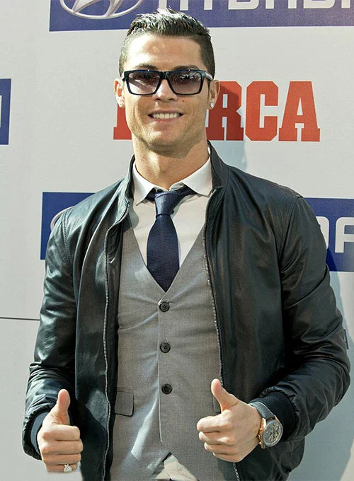Ronaldo's Iconic Leather Jacket Style in American style