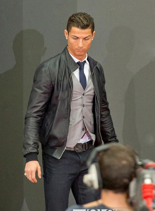 Sleek and Stylish: Ronaldo's Leather Jacket in German market