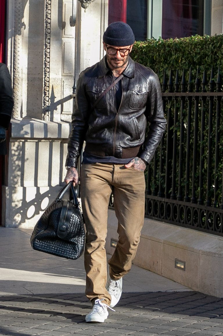 Stay on-trend with this stylish Brown Leather Jacket, inspired by David Beckham's iconic German style