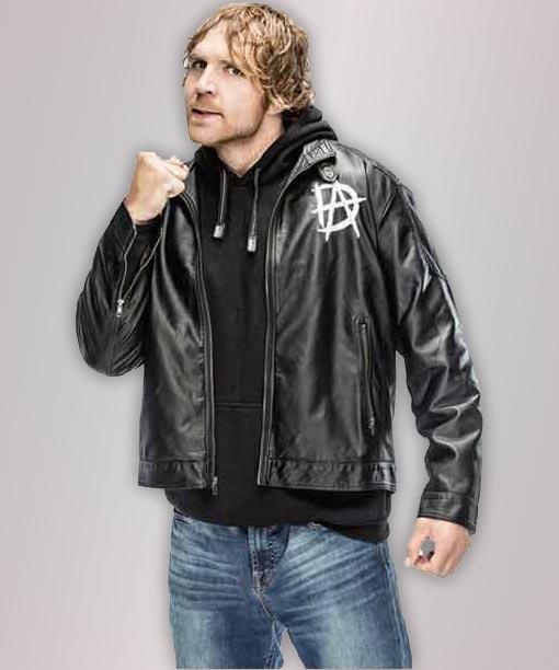 Stylish Black Leather Jacket Worn By Dean Ambrose | Dean Ambrose Stylish Black Leather Jacket