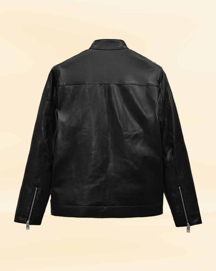 Get the stylish and refined look with the Nikolaj Coster-Waldau elegant black leather jacket in American style