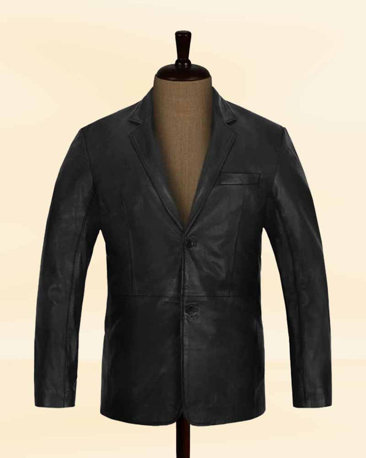 Stylish Brown Leather Jacket Worn By Dave Bautista in American style