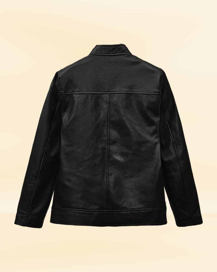 Get the sleek and stylish look with the Michael Fassbender premium black leather jacket in American style