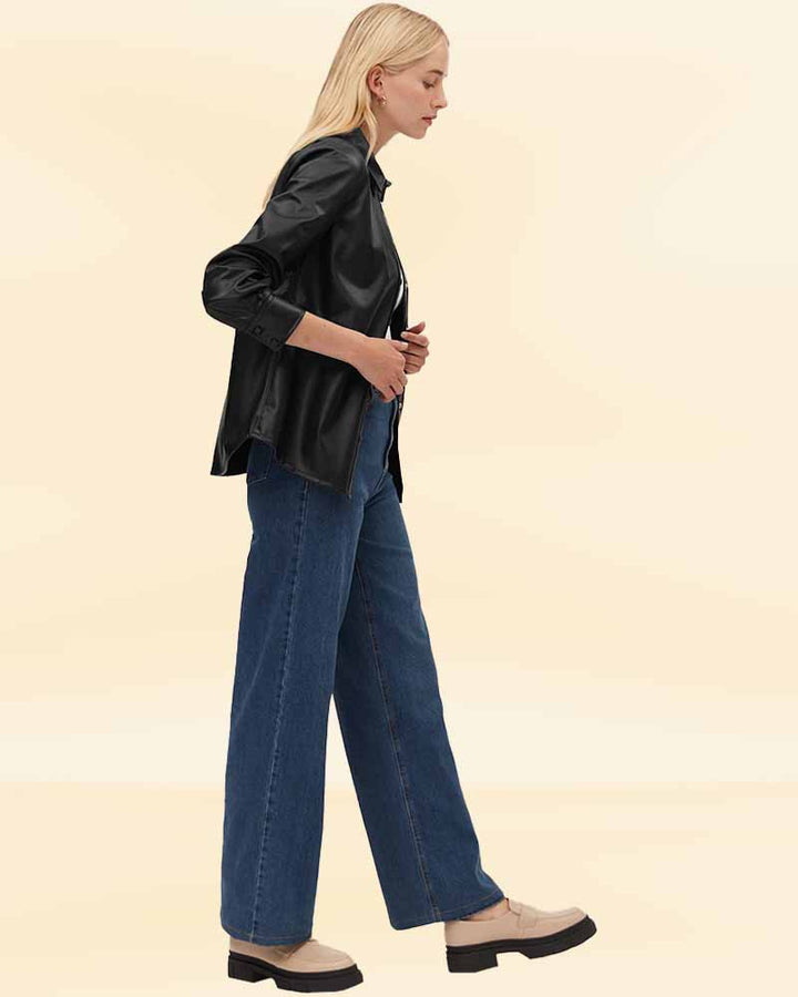 Button-up shirt with a slim-fit design