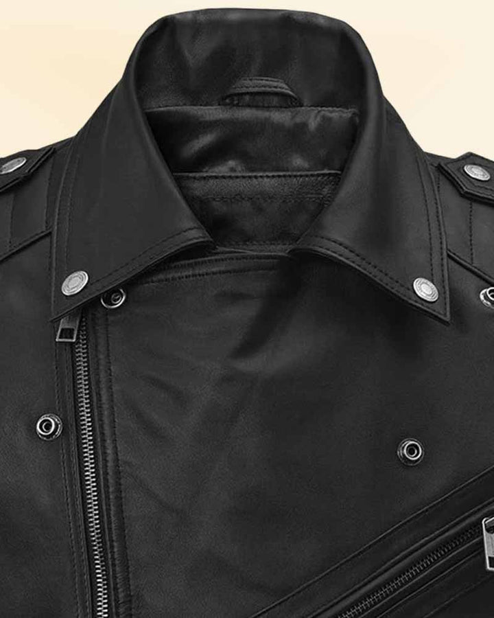 Fashionable Black Leather Vest for Men
