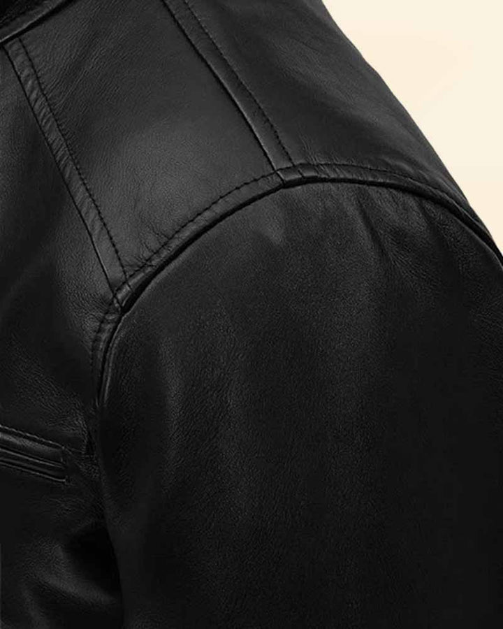 Own a piece of Hollywood style with this replica premium black leather jacket worn by Michael Fassbender in United state market