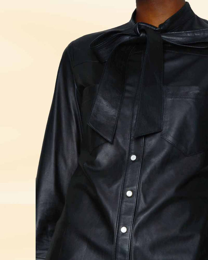 Edgy leather shirt with a unique and bold design
