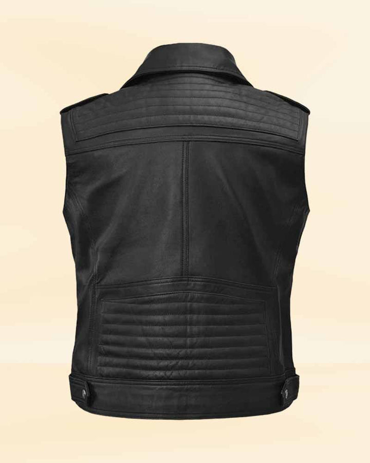 Men's Classic Black Leather Vest USA style