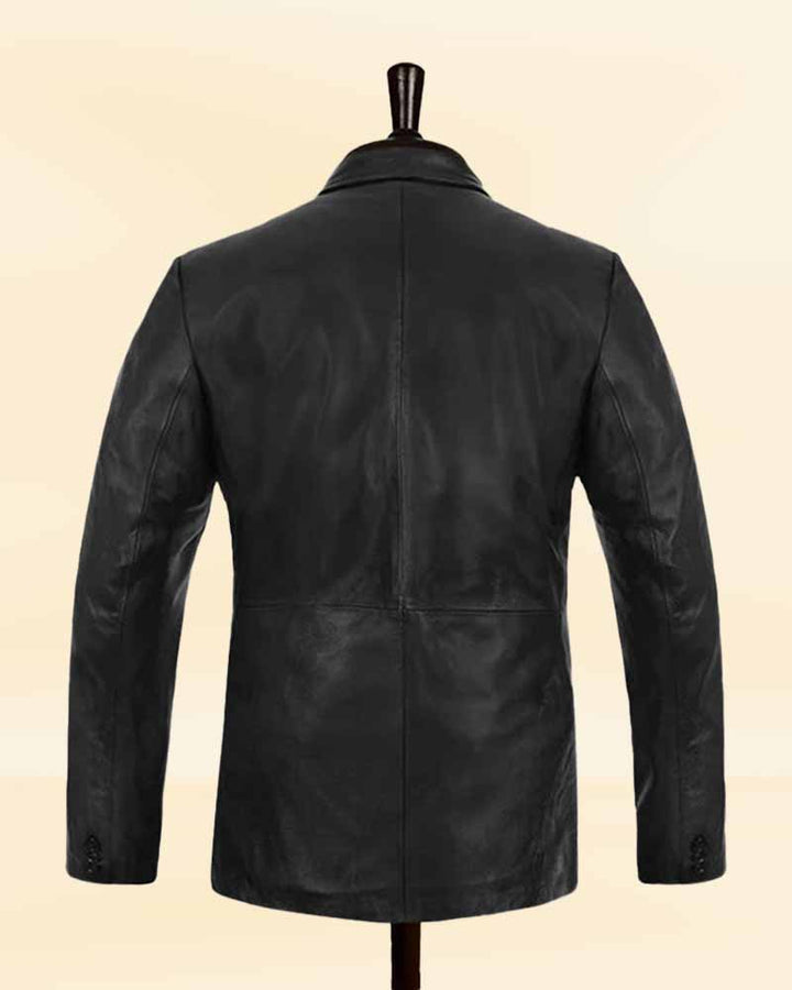 Men's Brown Leather Jacket Worn By Dave Bautista in German style
