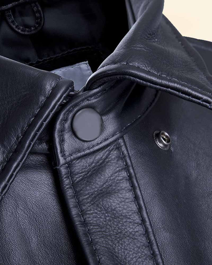 Slim-fit leather shirt with a modern and edgy look USA style