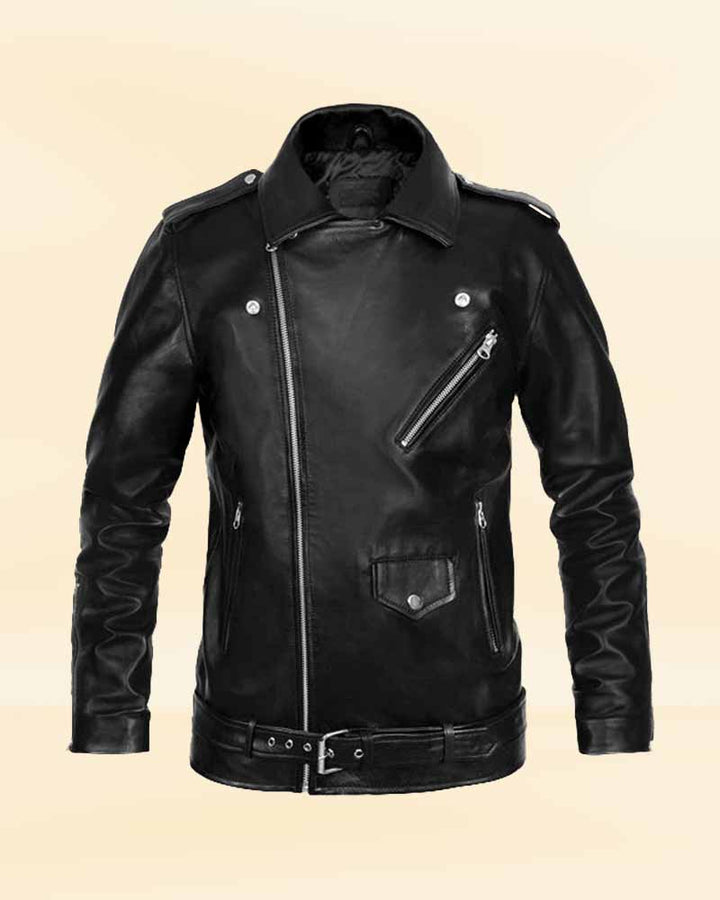 Make a statement with the Elvis Presley black biker stylish leather jacket, a true embodiment of rock and roll culture in France market