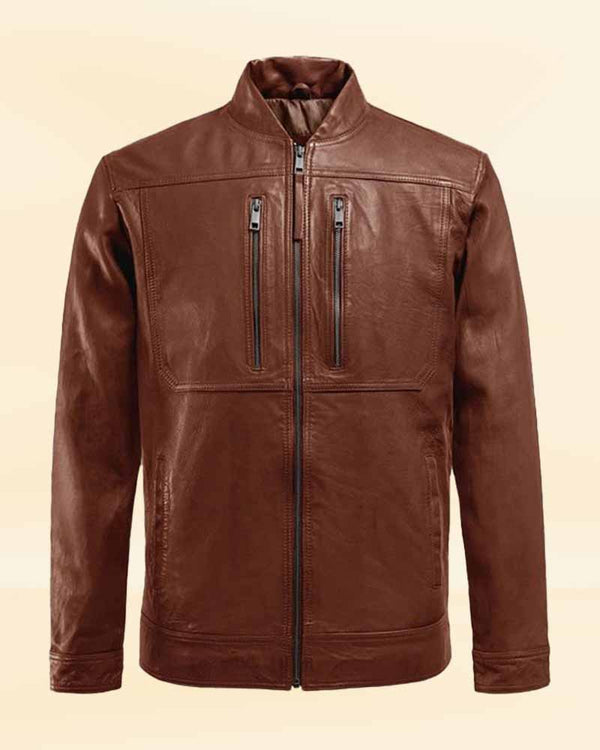Classic and stylish biker leather jacket for men