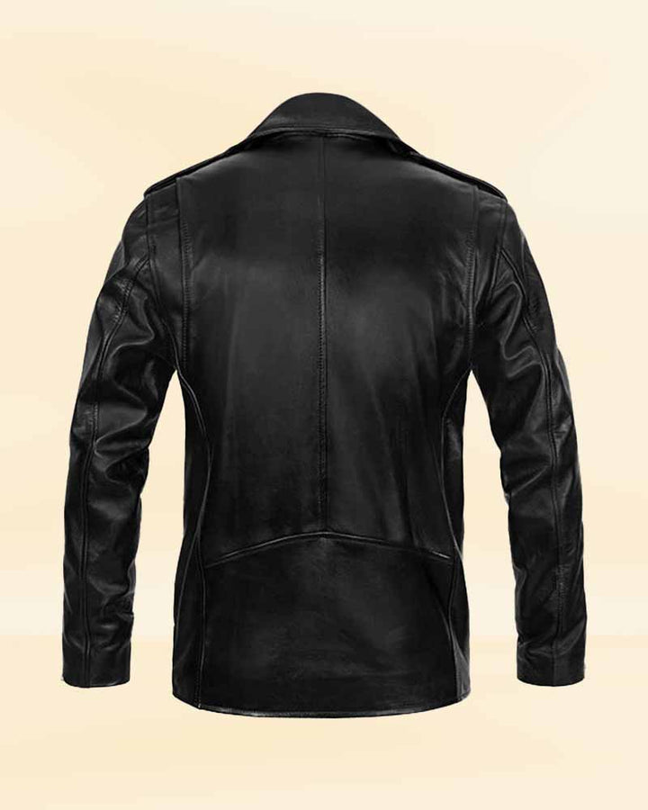 Own a piece of music history with this replica black biker stylish leather jacket from Elvis Presley's wardrobe in American style