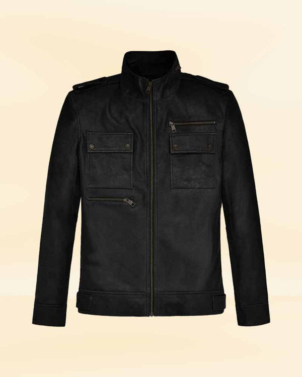 Classic Black Vintage Leather Jacket for Sale in USA 