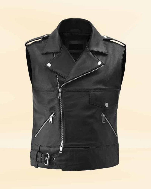 Stylish vest with metal hardware detailing USA style