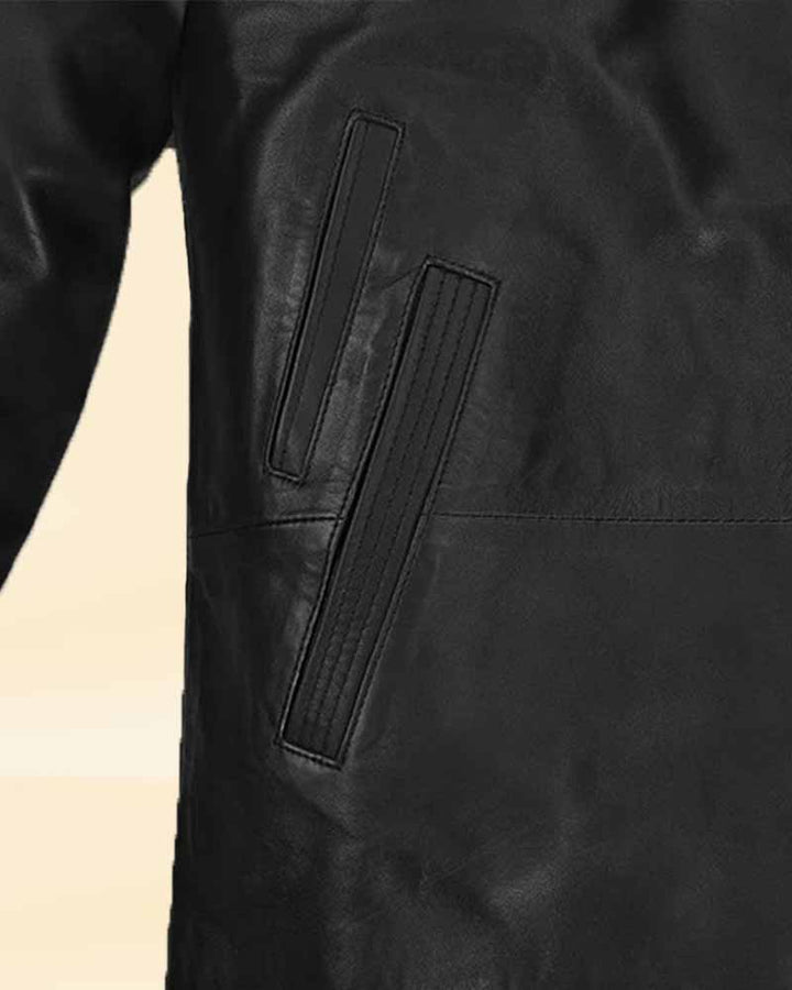 Unleash your inner fashionista with the Lan Somerhalder stylish black leather jacket for a timeless and edgy lookin German style