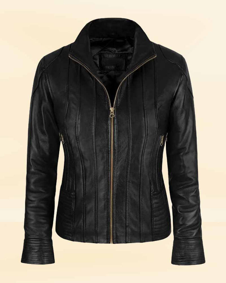 Unleash your inner ninja with Megan Fox's TMNT2 black leather jacket in USA market