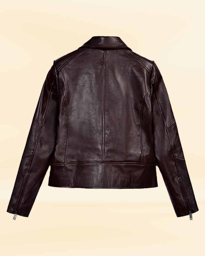 Get the celebrity look with Katie Holmes' genuine leather jacket in American market