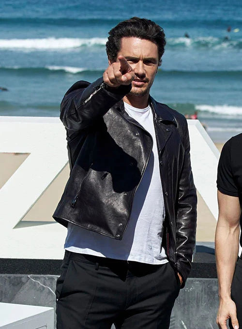 Channel your inner James Franco with this iconic black leather jacket in United state market
