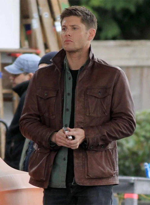 Jensen Ackles Supernatural Season 7 Leather Jacket in France style