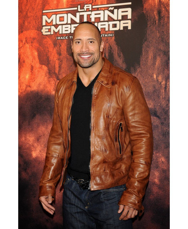 Race To Witch Mountain Premiere Leather Jacket Worn By Dwayne Johnson | Dwayne Johnson Race To Witch Mountain Premiere Leather Jacket