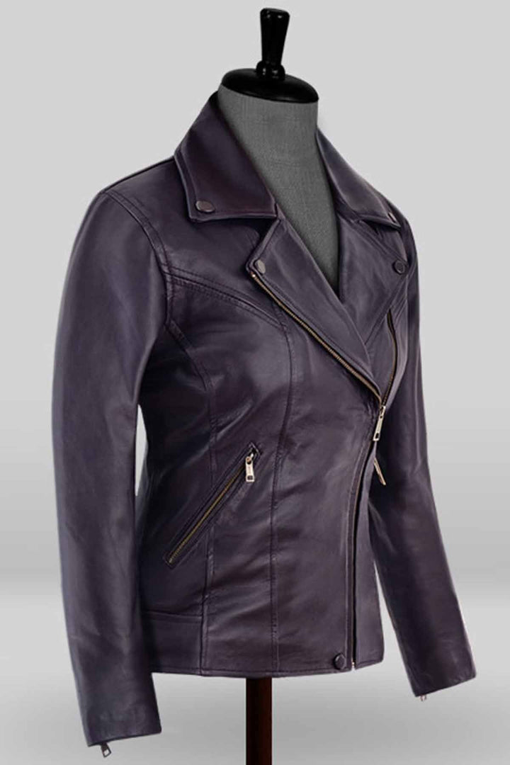 Celeste Vox Lux Natalie Portman Purple Leather Jacket