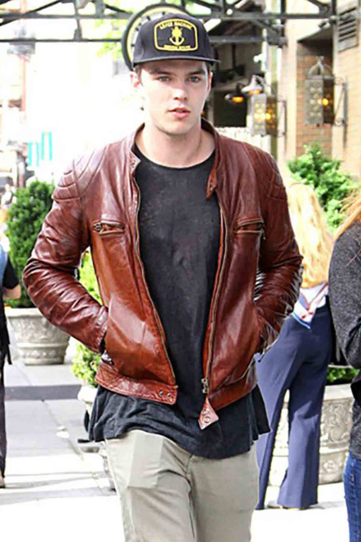 Add a touch of Hollywood to your wardrobe with the Mad Max leather jacket as seen on Nicholas Hoults in United state market