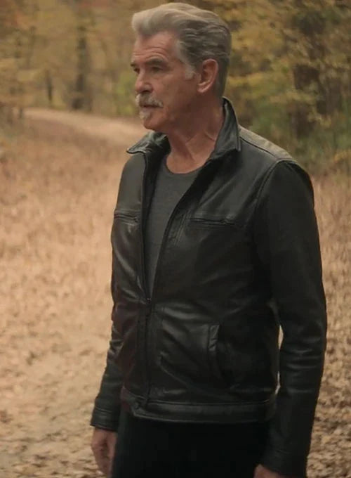 Fashion-forward jacket reminiscent of Pierce Brosnan's attire in The Outlaws in German market