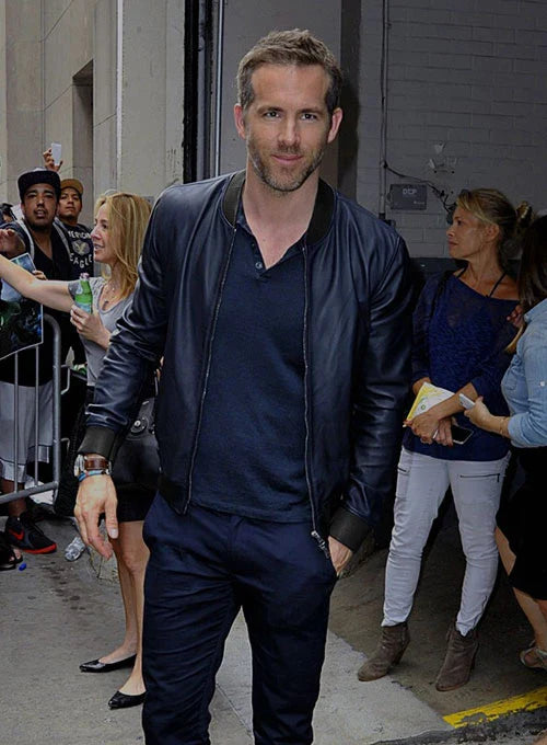 Upgrade your wardrobe with this timeless Ryan Reynolds-inspired leather jacket in German market