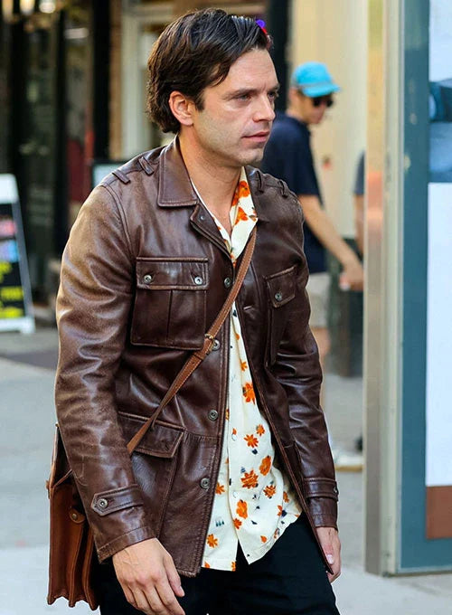 Sebastian Stan A Different Man Leather Jacket in USA market