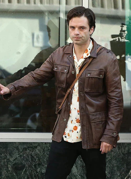 A Different Man Movie Inspired Leather Jacket - Sebastian Stan in France style
