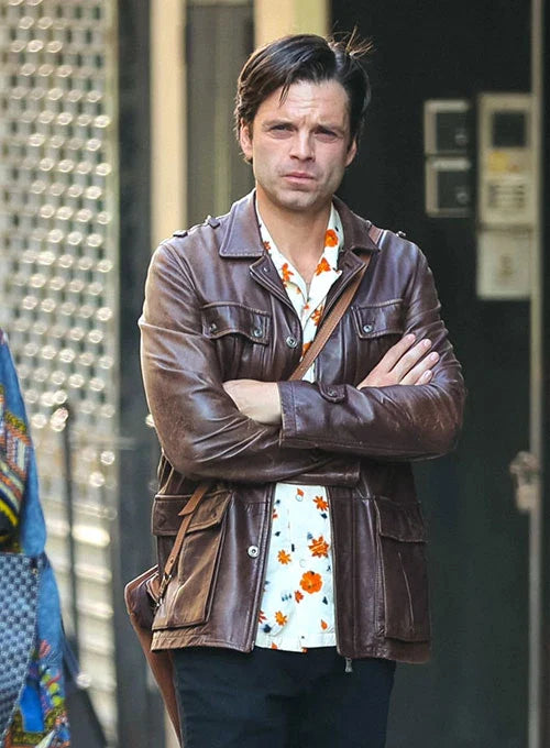Sleek and Cool: Sebastian Stan Leather Jacket in USA market