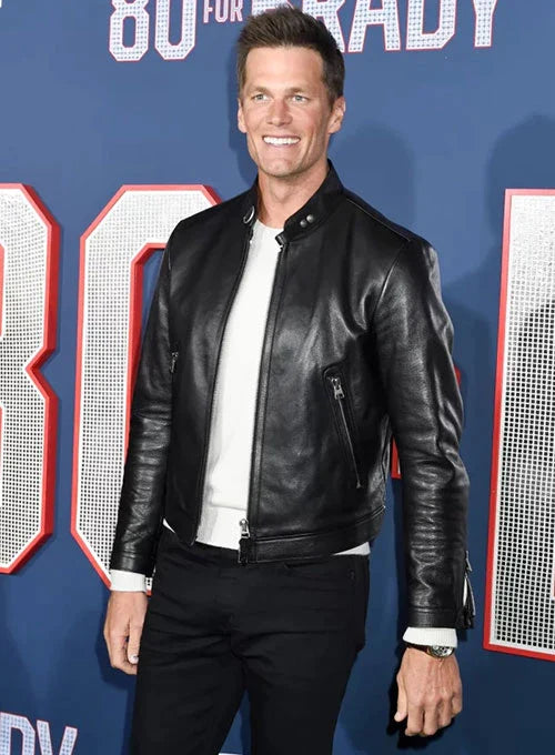 Tom Brady Signature Leather Jacket in American style