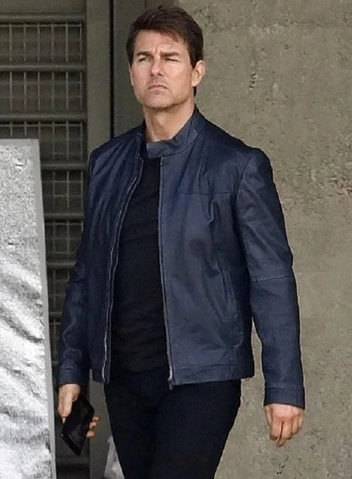 Tom Cruise's edgy biker jacket, giving him an attitude in USA style