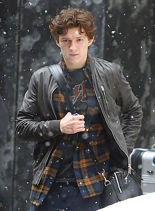 Upgrade your style game with this Tom Holland-inspired black leather jacket in USA market
