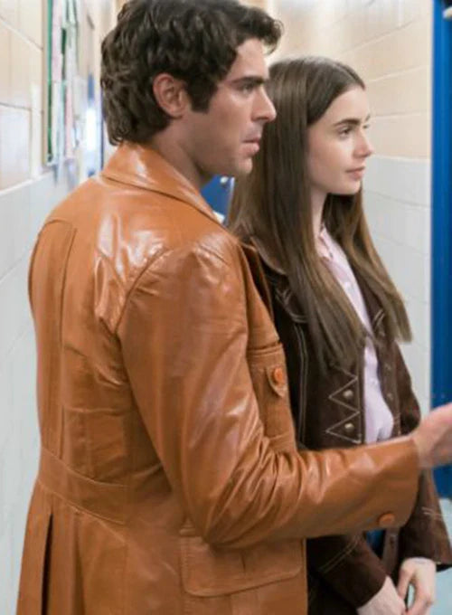 Emulate Zac Efron's style with the sleek leather blazer seen in Extremely Wicked, Shockingly Evil and Vile in American style